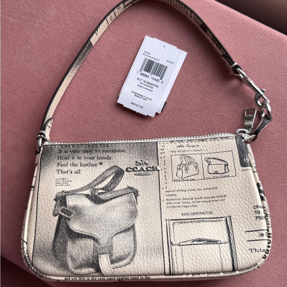Coach newspaper print Shoulder Bag pouch